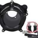 Black CNC Intake Air Cleaner Filter for Harley DYNA 1993-2016, Touring CV Carb 1993-2001 (#04)