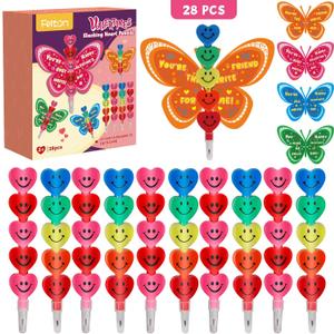 Feltom 28 Pack Valentines Day Gift Cards for Kids with Stacking Heart Pencils, Valentines Day Gifts for Kids Boys Girls, Valentine School Classroom Party Favor Exchange Prizes Toys Set Feltom 28 Pack Valentines Day Gift Cards for Kids with Stacking Heart Pencils, Valentines Day Gifts for Kids Boys Girls, Valentine School Classroom Party Favor Exchange Prizes Toys Set