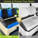 Golf Cart Seat Covers Fit for Club Car Precedent Club Car Tempo Yamaha G29 Front Seat Covers Stretchy Breathable Washable Regular Cushions Cover No Nails Required Easy to Install Black & Blue