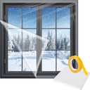 U0U Window Insulation Kit,47in x 63in Indoor Plastic Window Insulation Kit with Double Sided Tape,Window Plastic Transparent Film for Winter Keep Cold Out (1pcs 47*63in)