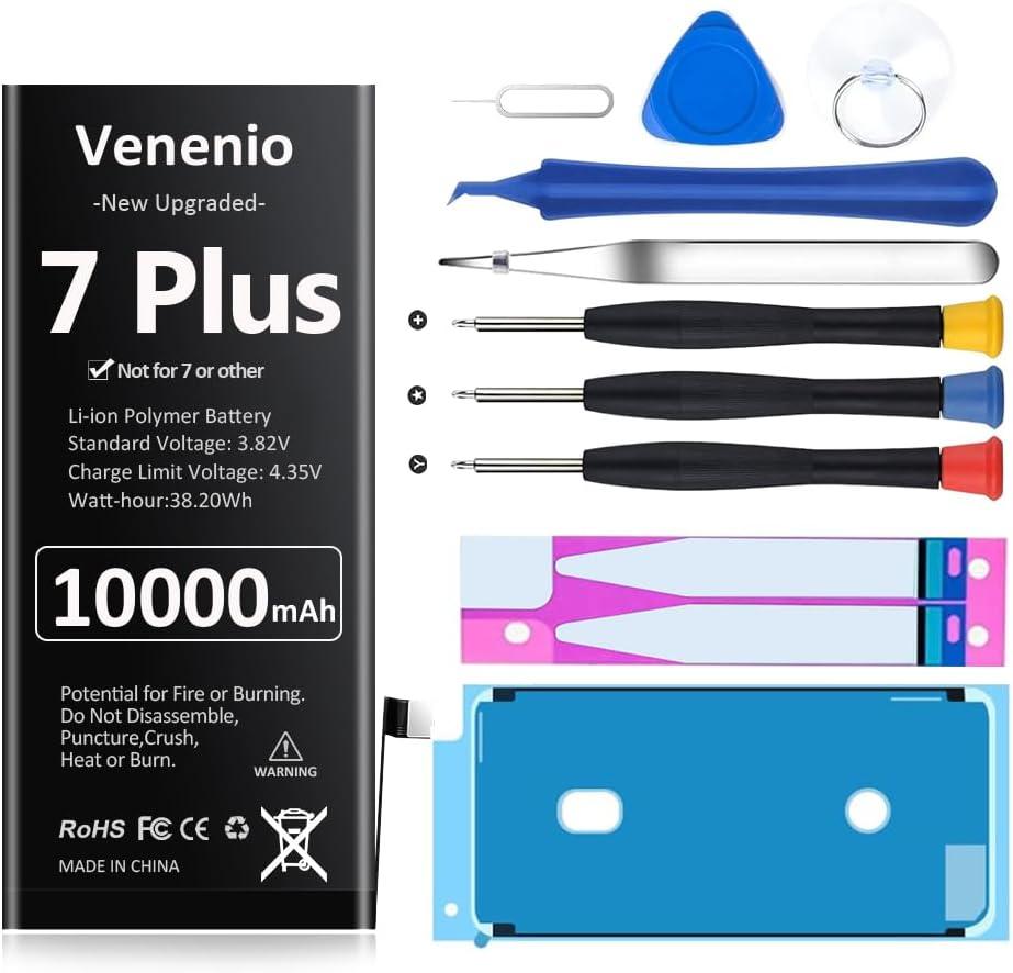 [10000mAh] Battery for iPhone 7 Plus, Upgraded New 0 Cycle Ultra-High Capacity Battery Replacement for iPhone 7 Plus Model A1661, A1784, A1785 with Complete Repair Tool kit