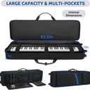 BOSSTIN 88 Key Keyboard Case with Wheels, Inner Size: 53.5"x 15"x 7", Waterproof Padded Rolling Gig Bag Keyboard Piano Case for 88 Key Piano Keyboard (Blue)