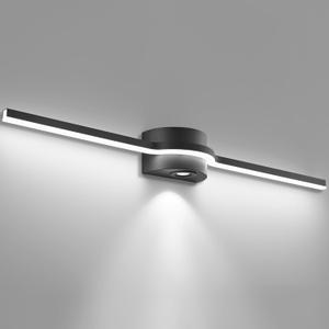 SOLFART Bathroom Lighting Fixtures Over Mirror 40 Inch Matte Black Dimmable Bathroom Vanity Light 22W