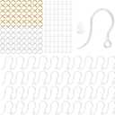 50Pcs Clear Plastic Earring Hooks - Non-Allergenic for Sensitive Ears, Components With Hooks for Jewelry Making