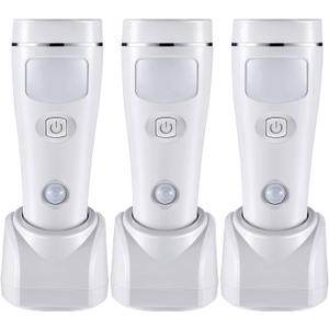 Enhon 4 in 1 LED Emergency Lights for Home Power Failure, 3 Pack Rechargeable Plug in Flashlight Motion Sensor Night Light, Automatic Turn On Power Outage Light for Home Hurricane Supplies(White)