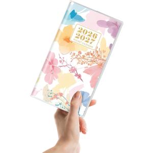 Pocket Calendar 2026-2027, Floral 2026-2027 Monthly Planner - 3.7" x 6.7" - Runs from January 2026 Until December 2027, 2026 Pocket Calendar with PVC Cover for Organizing & Planning (Multi-colored)