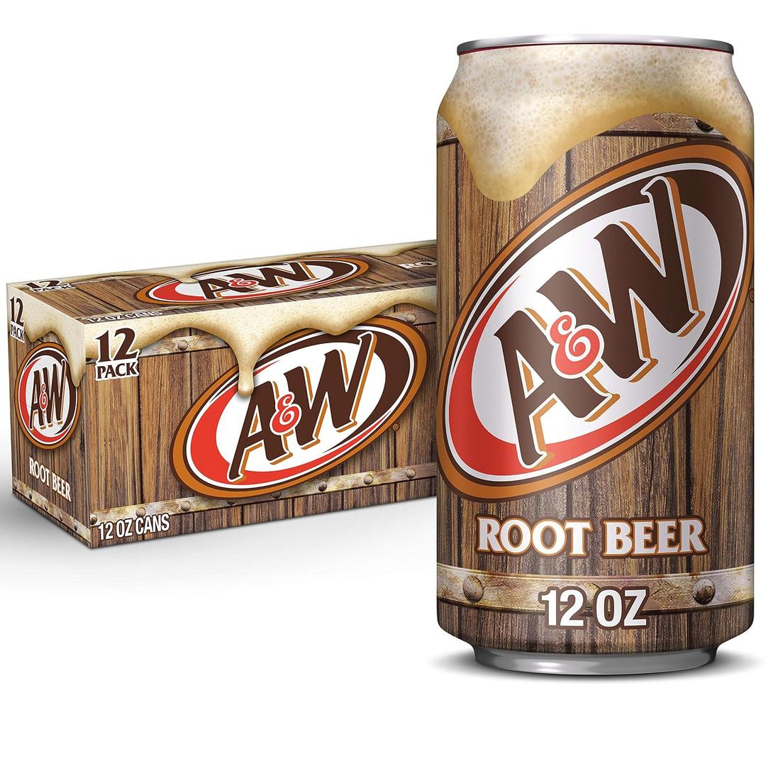A&W Root Beer Soda, 12 fl oz cans, 12 pack (EXP 12/06/26)