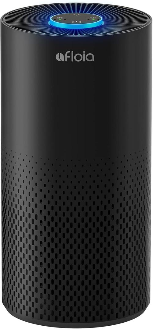 Afloia Air Purifiers for Home Large Room Up to 1076 Ft, 3-Stage Filter Air Purifiers for Bedroom 22 dB, Air Purifiers for Pets Dust Dander Mold Pollen Odor Smoke, Kilo Black, 7 Colors Light