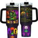 Hocus Tumbler 40oz with Handle and Straw  Funny Halloween Witches Cup  Stainless Steel Insulated Travel Mug for Women, Spooky Gifts for Fans (Pocus40)