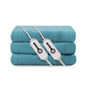 Electric Heated Blanket 84"x90" Queen Size, Soft Coral Fleece, Dual Controllers with 4 Heating Levels and 10 Hours Auto-Off, Machine Washable, Cozy Plush Fabric for Home, Teal