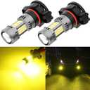 PHINLION PSX24W 2504 12276 LED Fog Light Bulbs, 3200 Lumens Super Bright, 3000K Golden Yellow, 3030 30 SMD Chips, DRL Replacement Lamps for Cars, Trucks, SUVs, Pack of 2