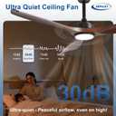 Depuley 52-Inch Ceiling Fan with Light: Walnut 3 Blade Outdoor Fans for Patios - Dimmable Indoor Fan with Remote APP Control Ultra Quiet DC Motor Reversible 6 Speed Timer