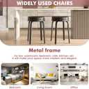 Sofeya Bar Stool Set of 2, 18.5 Inch Backless Round PU Leather Stool with Metal Legs, Modern Stackable Upholstered Short Stools Chairs for Dining Room, Kitchen, Party, Living and Classroom, Black