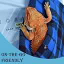 2 x Small Animal Sling Carrier,Small Animal Bag for Bearded Dragons Lizards and Reptile with Adjustable Strap Tow Rope 3 Sizes Pack + Small Animal Sling CarrierBlue Grid