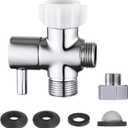 Bidet T Adapter with Shut off Valve,Metal T Valve for Bidet 7/8 X 7/8 X 1/2or 3/8,Tee Connector Bidet Attachment for Toilet