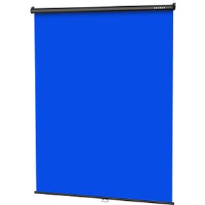 RAUBAY Retractable Pull Down Blue Screen - 59.8" x 86.6" Collapsible Wall-Mount Background for Professional Video Production, Chroma Key Backdrop for YouTube, TikTok, Streaming, Video Conferencing