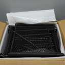 Clothes Rack with Double Rod for Hanging, Heavy Duty Clothing Rack Load 350 LBS with Lockable Wheel, Free Standing Garment Rack with 2 Shelves and Side Hooks for Home Commercial (Black)