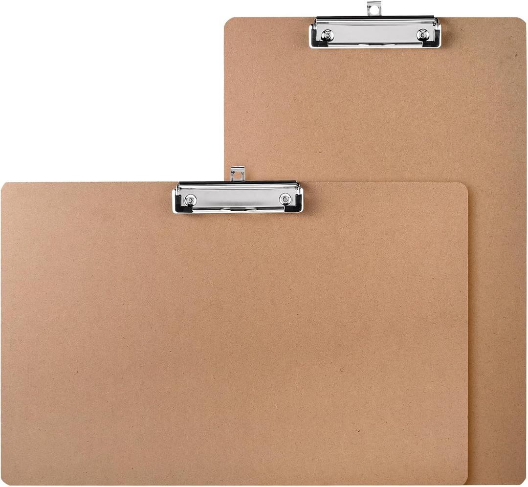 Jspupifip 2 Pack 11x17 Clipboards with Low Profile Clip, Extra Large Wood Clipboard Horizontal Art Drawing Board Vertical Wooden Clip Board Landscape Clipboard for Drawing Office School Supplies