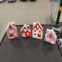 DN DECONATION Valentines & St. Patrick Day Wooden Table Signs Decor, Reversible House Wooden Blocks with Love & Luck for Tiered Tray Tabletop Centerpiece Irish Valentines Day Home Decorations