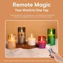 Eywamage Clear Glass Flameless Candles with Remote Timer, Flickering Battery LED Pillar Candles Set of 3