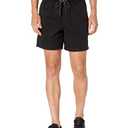 Amazon Essentials Men's 6" Inseam Drawstring Pull-On Twill Shorts, Black, Medium