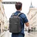 Waterproof Laptop Backpack for Men & Women, Flight Approved Anti-Theft Daypack with 15.6-inch Laptop Sleeve (Gray), Medium