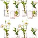 Black Glass Bud Vases for Flowers - Hewory Set of 12 Blown Modern Small Glass Vases for Centerpieces, Mini Bulk Flower Vase for Wedding Party Events Home Decor Floral Arrangements (Not Include Flower)