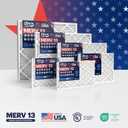 BNX TruFilter 16x30x1 Air Filter MERV 13 (4-Pack) - MADE IN USA - Electrostatic Pleated Air Conditioner HVAC AC Furnace Filters for Allergies, Pollen, Mold, Bacteria, Smoke, Allergen, MPR 1900 FPR 10