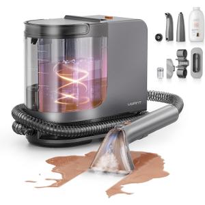 uwant Portable Carpet Cleaner with Steam& Heating System 18Kpa Powerful Suction Carpet Cleaner with 4 Cleaning Tools& Solution 2 in 1 Upholstery Cleaner Steam Cleaner for Pets, Car