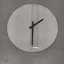 Driini Staircase Modern Wall Clock - Unique 10.5 in. Frameless Concrete Design - Contemporary, Minimalist Decor; No Numbers - Silent Battery Operated Clocks with Decorative Wooden Hands; White