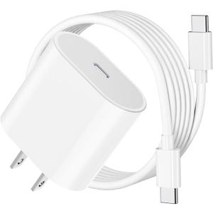 20W USB C Fast Charger for iPad Pro 13/12.9/11 inch, iPad A16/10th Generation, iPad Air 11/13 inch/5th/4th, iPad mini 6th/7th, iPad Charger Fast Charging Block with 6.6ft USB C to C Charger Cable