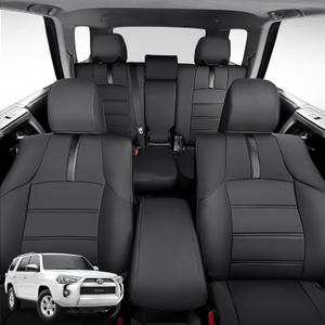 Seat Covers for Toyota 4Runner 2011-2024, (5 Seats Only) Full Set Full Coverage Waterproof Leather Seat Covers for 4Runner 2012 2013 2014 2015 2016 2017 2018 2019 2020 2021 2022 2023 Accessories