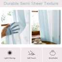Blue Sheer Curtains 84 Inch Length Semi Voile Sheer Curtains for Boys Bedroom Soft Touch Light Filtering Drapes(Blue, 42 W x 84 L, 2 Panels)