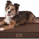 Outdoor Waterproof Dog Bed, Big Dog Bed for Large Size Dogs, Orthopedic Egg Crate Foam Pet Bed with Washable Removable Oxford Cover, 36x27 Inch, Brown