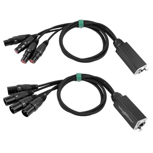 BESCOOS 4 Channel Snake Audio Cable Breakout Extender XLR to Ethercon RJ45 CAT5/CAT6 for Live Stage Sound Lighting Recording (Pair with 2Ft Cables)