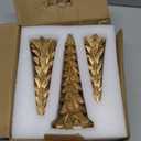 Christmas Tree Figurines Set of 3, Resin Tabletop Christmas Tree Decor, Elegant Xmas Tabletop Centerpieces for Tables Desk Shelf Mantel Holiday Indoor Decorations (Gold)