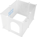 Large Cat Litter Box Cover Enclosure with Waterproof Splash Guard, Row-Hook, DIY Shield, Safe Material, Easy Install & Clean, Privacy Screen for Most Litter Boxes, L27×W21×H17 in