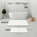 THMINS Extra Large Stone Bath Mat, 36''x24'' Non-Slip Diatomaceous Earth Stone Bath Mat, Super Absorbent Quick Drying for Bathroom, Easy to Clean, 35.4x23.6''