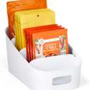 YouCopia ShelfBin Packet Organizer, 4-Tier Stairstep Raised Divided Bin, BPA-Free Storage Caddy for Kitchen Pantry and Cabinet Organization, Tea Bags, Medicine, and More