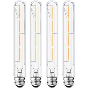 E26 LED Tubular Bulbs,Soft White 3000K,T10 Dimmable LED Bulb,8.9in Tube Edison Light Bulbs 4W Dimmable Tube Vintage Led Bulbs 40 Watt Equivalent,E26 Medium Base Lamp (4-Pack)