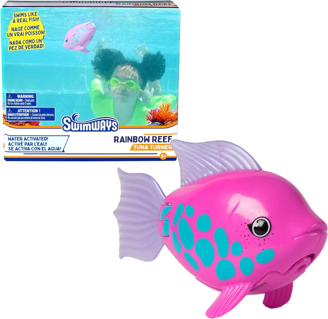 SwimWays Rainbow Reef Fish Toy, Kids Swimming Accessories & Water Toys, Learn to Swim Pool Toys for Kids Ages 5 & Up, Batteries Included, Tuna Turner