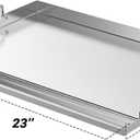Skyflame Universal Stainless Steel Griddle Plate with Even Heating Bracing for BBQ Charcoal/Gas Grills, 23" x 16" Rectangular Hibachi Flat Top Griddle for Indoor/Outdoor Cooking