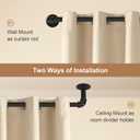 Heavy Duty Industrial Wrap Around Curtain Rod 120-240 Inch, 1-Inch Blackout Room Darkening Drapery Pole, Matte Black Rustic Pipe French Return Design for Indoor, Outdoor & Room Divider