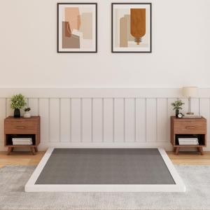 2 Inch Box Spring King, Heavy Duty Box Spring for King Bed, Easy Assembly, Metal Frame Mattress Foundation with Fabric Cover