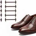 Elastic No Tie Dress Shoe Laces for Men Silicone Anchor-Type Laces, Black & Brown