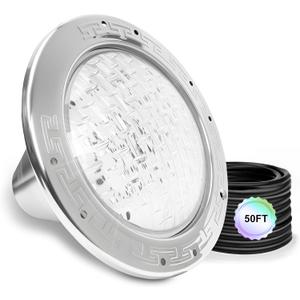 LED Pool Lights for Inground Pools, 120V Pool Lights White, 10 Inch Inground Pool Light 120v Suitable for 10 Inch Wet Niche, Underwater Pool Light, 35W, 50 Foot Cord