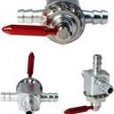Cut-Off Fuel VALVES For Scag 2-Way 1/4" Barbs Steel Fuel Oil Gas Petcock in Line Valve 482212, E633347, 1-633347, Husqvarana 539102679 with Fuel Filter Kit