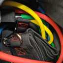 TheFitLife Exercise Resistance Bands with Handles - 5 Fitness Workout Bands Stackable up to 110lbs, Training Tubes with Large Handles, Ankle Straps, Door Anchor Attachment, Carry Bag (110 LBS)