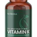 2 x Nutriissa Full-Spectrum Vitamin K 6200 mcg K1, K2 (MK-4, MK-7, MK-9) with Vitamin D3 Bone & Heart Health EPEB Certified for Purity & Potency 60 Capsules  BBD: 01-13-2028