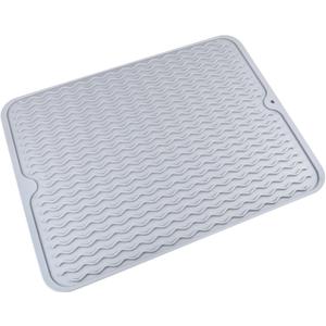 LIFKOME Large Silicone Dish Drying Mat 40x30CM Wave Grain Kitchen Drain Pad Absorbent and Quick-Dry for Kitchen Counter Use (15.8" x 11.8")